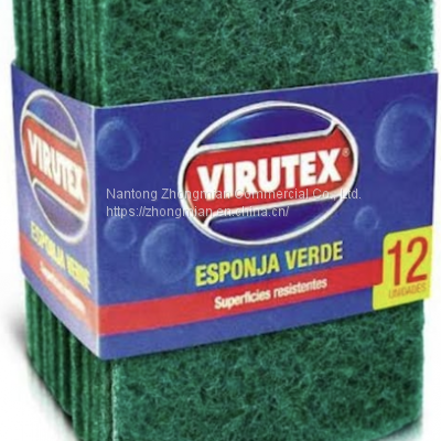 Heavy Duty Green Scouring Sponges Pad for Kitchen Cleaning Esponja Verde