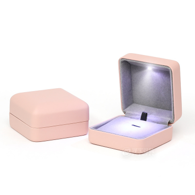 Customization Velvet Plush Luxury Jewelry Box With PU or Same Velvet Outside Plus Inner Light