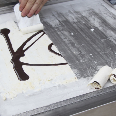 Commercial Fried Ice Cream Roll Machine With Single Square Pan and Double Pan Nine Barrels