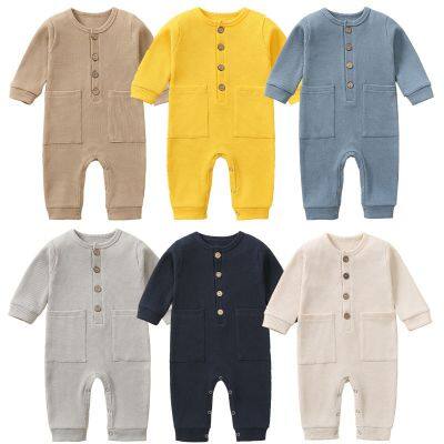 Newborn Baby Romper Onesie Jumpsuit Long Sleeves Baby Climb Clothes Children's Pajama Cotton