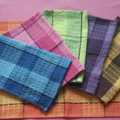 Greek Santorini Quality Waffle Style Tea Towel With Embroidery Different Patterns and OEM Meander